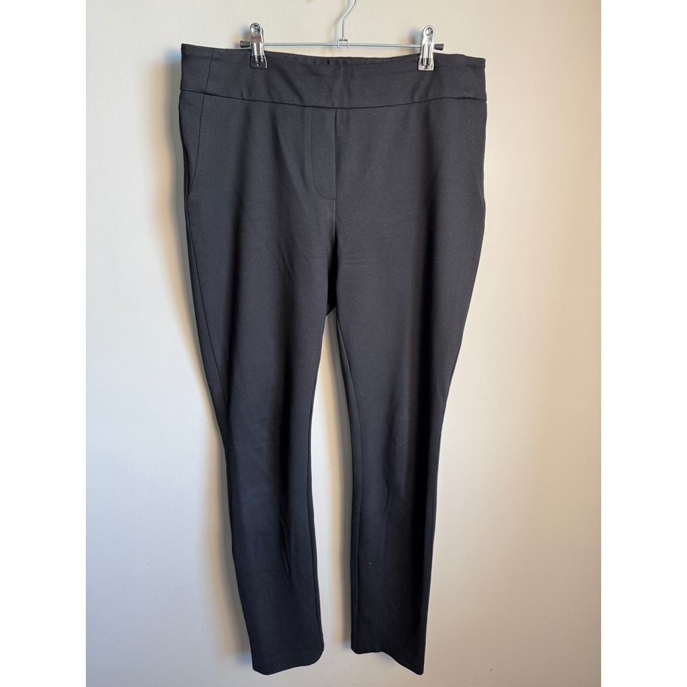 Dalia Womens Black Pull On Trousers 12 Office Workwear Professional Stretch Chic